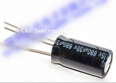 

10pcs 680uF 35V DIP Electrolytic Capacitor 10X20MM