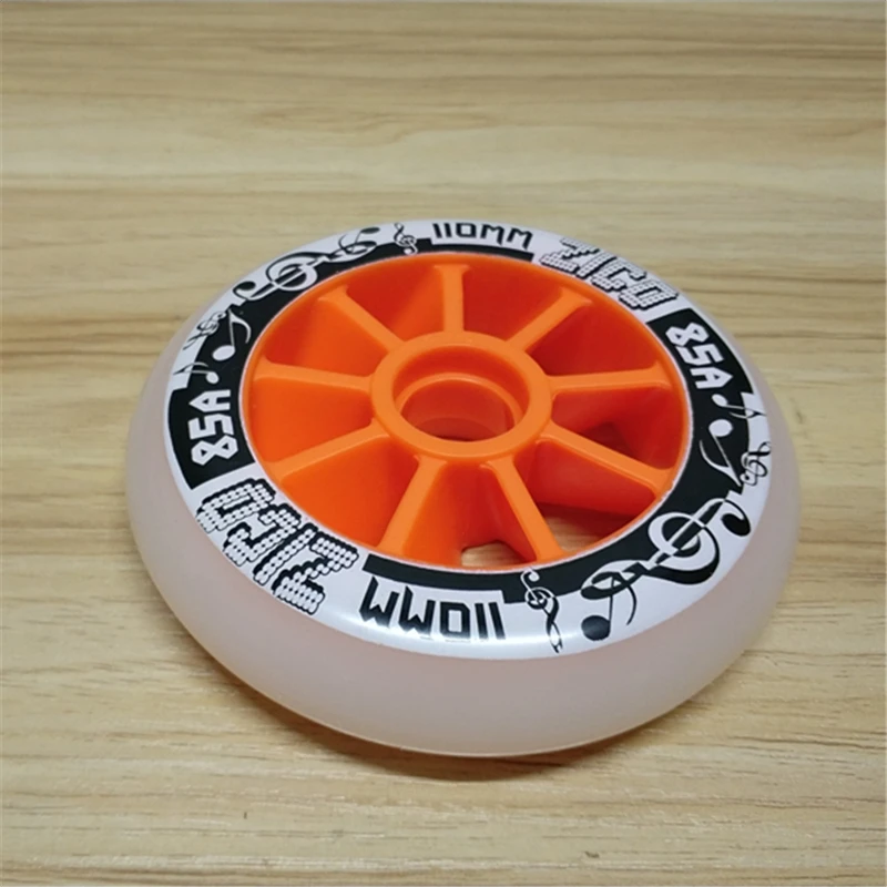 90 ملليمتر 100 ملليمتر 110 ملليمتر مضمنة سرعة التزلج على الجليد عجلة مع أسود/أزرق/أخضر/برتقالي/أبيض سباق المسار أحذية التزلج على الجليد عجلة رودا...