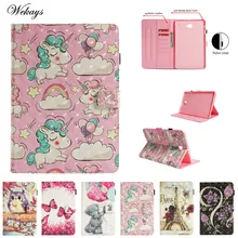 Кожаный чехол с 3D милым мультяшным единорогом для samsung Galaxy Tab A6 A 6 10,1 T585 T580 SM-T585 чехол для планшета