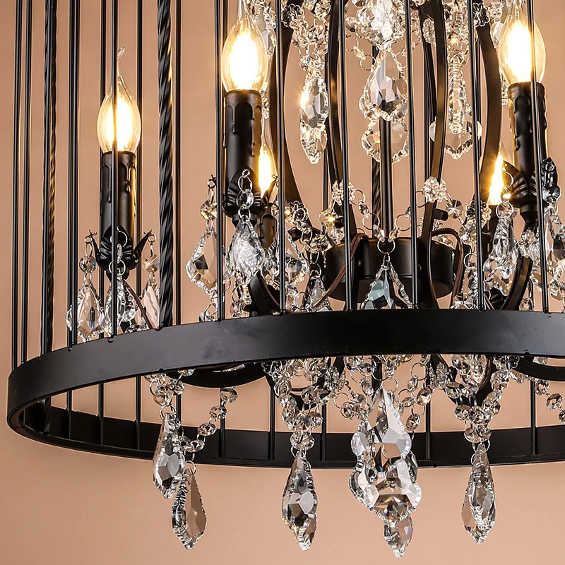 Ретро античная ржавчины из кованого железа клетка chandeliers / большой французская