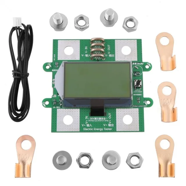 Digital LCD Voltmeter Ammeter Voltage Meter 300V 100A Car Battery Capacity Tester With Temperature Probe Terminal Accessories |