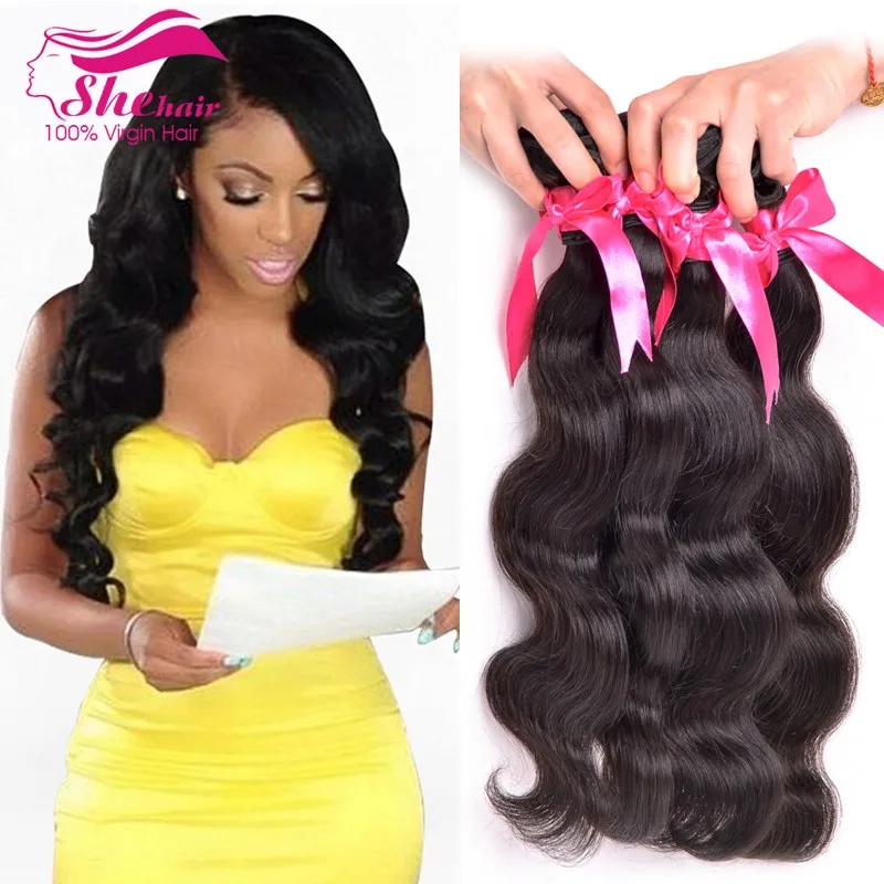 Malaysian Virgin Hair Body Wave 4 Bundles She Hair Products