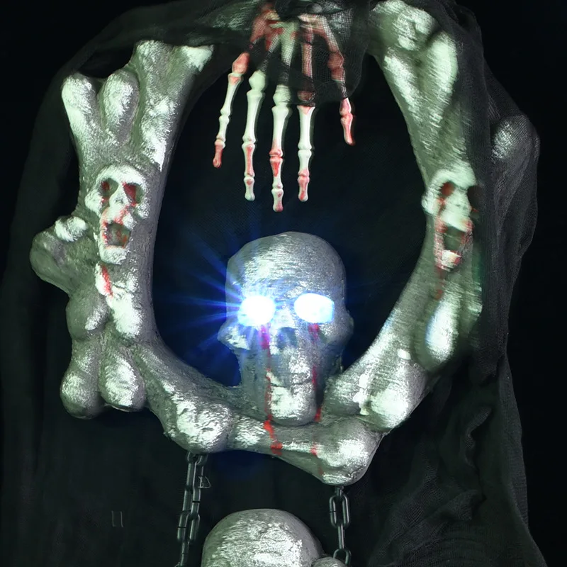 

Halloween haunted house bar decoration articles skeleton tag scary door luminous haunted house props