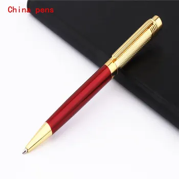 

Luxury quality 856 Golden hat Red wine Business Office Medium Nib Ballpoint Pen New