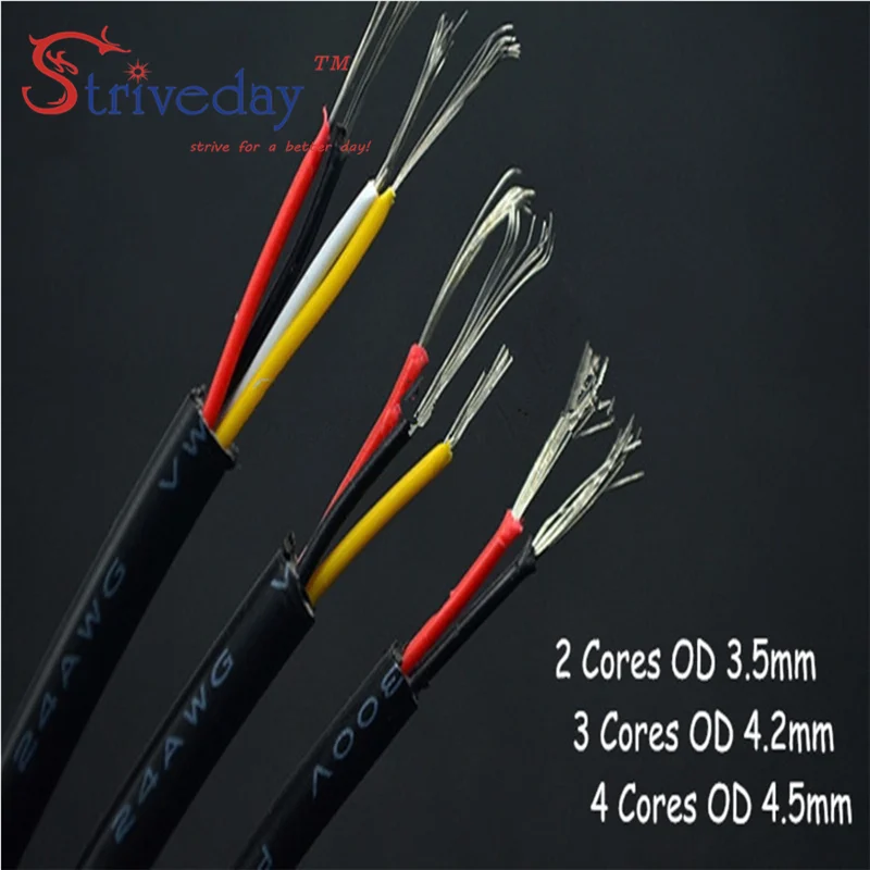 5 м UL 2464 2C/3C/4C 24 28AWG многожильный кабель с покрытием из ПВХ луженый медный провод