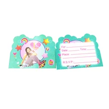 10PCS/PACK Happy Birthday Party Decoration Girls Kids Child Favors Soy Luna Theme Invitation Cards Baby Shower Events Supplies