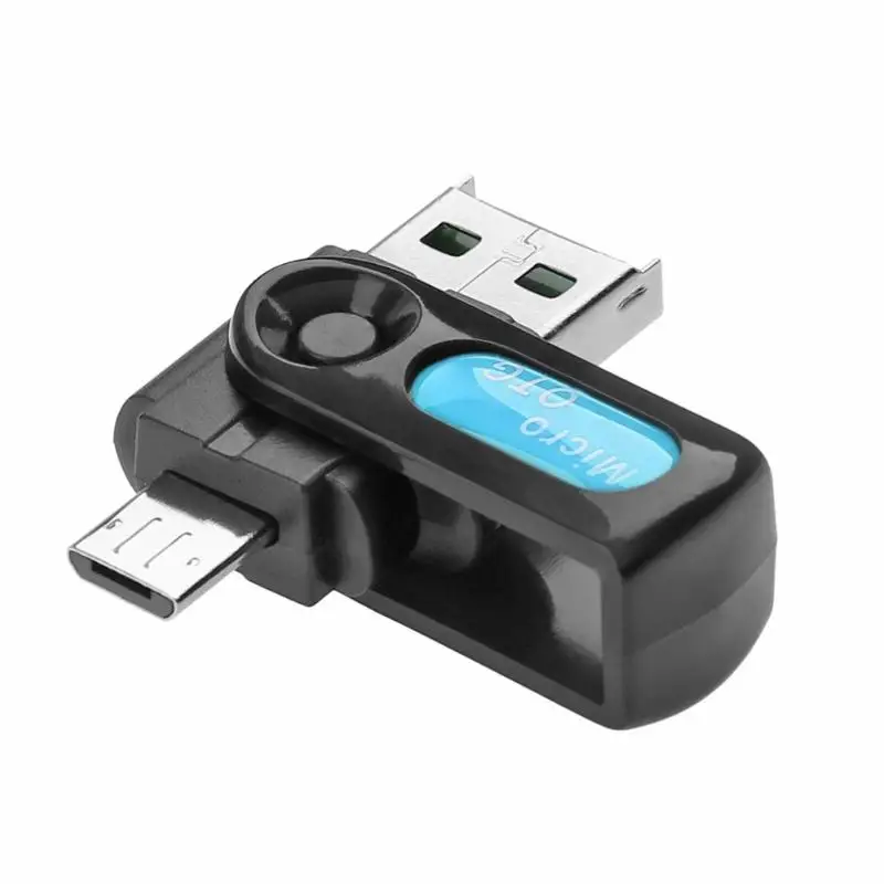 Универсальный 2 в 1 USB OTG кардридер Micro USB OTG TF SD считыватель карт OTG адаптер для мобильного телефона ноутбука - Цвет: Синий