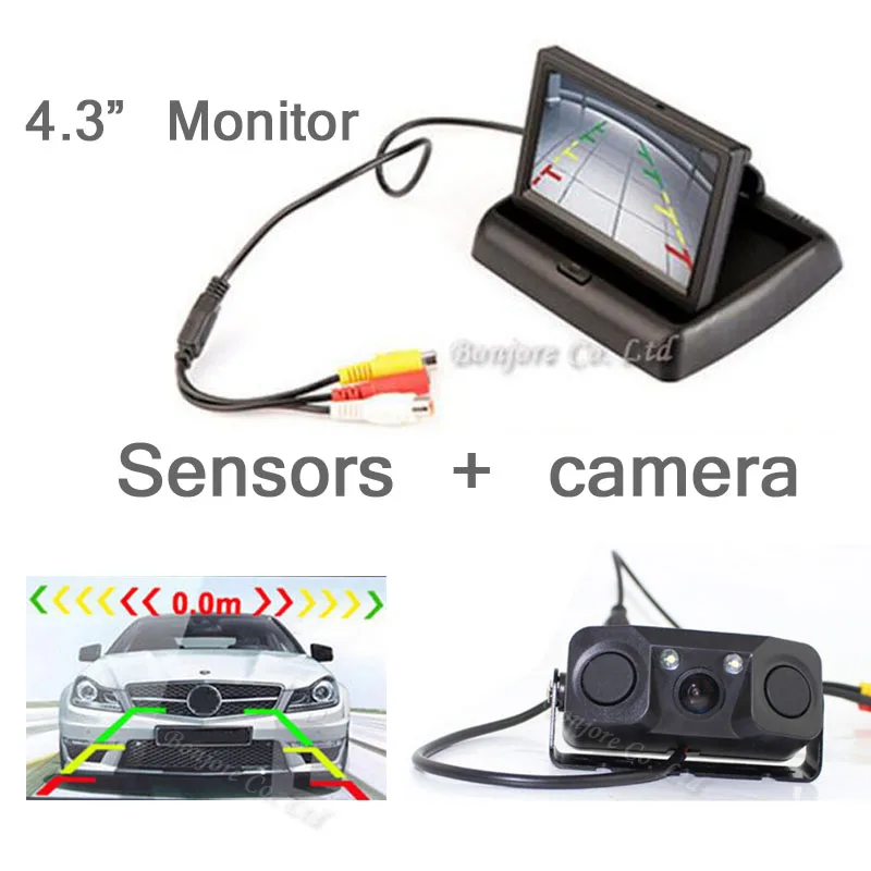 Koorinwoo Universal Car Rear View Camera Senosrs Radar 2 Alarm beep