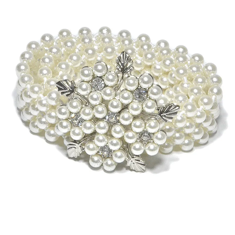 

Fashion Elegant Women Imitation Pearl Belts Alloy Chain Belts Black White Imitation Pearl Chain Women Clothing Accessories CZ02