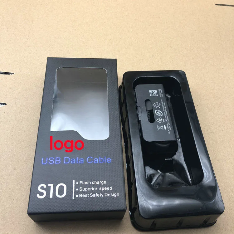 

100% Genuine Original S10 USB Black Type-C 1m fast Charing Data Sync Cable For Samsung S10 S8 9 Note 7 8 S10+ with package