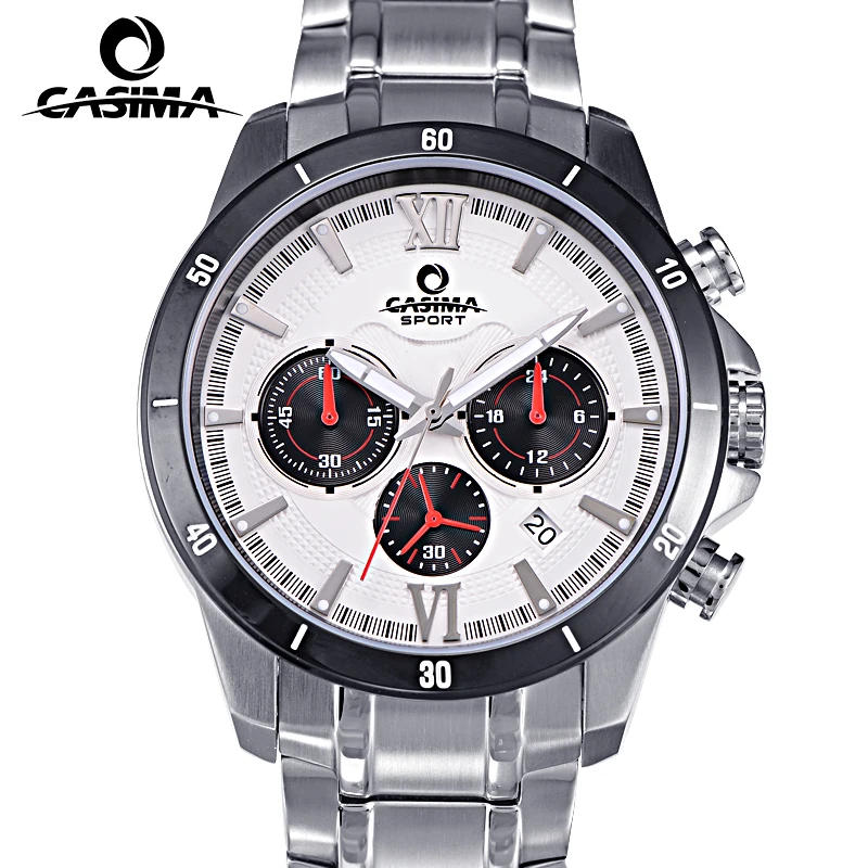 

2018 New Multifunction Three Eyes Sport Casual Mens Watch Chronograph Date Waterproof Stainless Steel Clock 8301