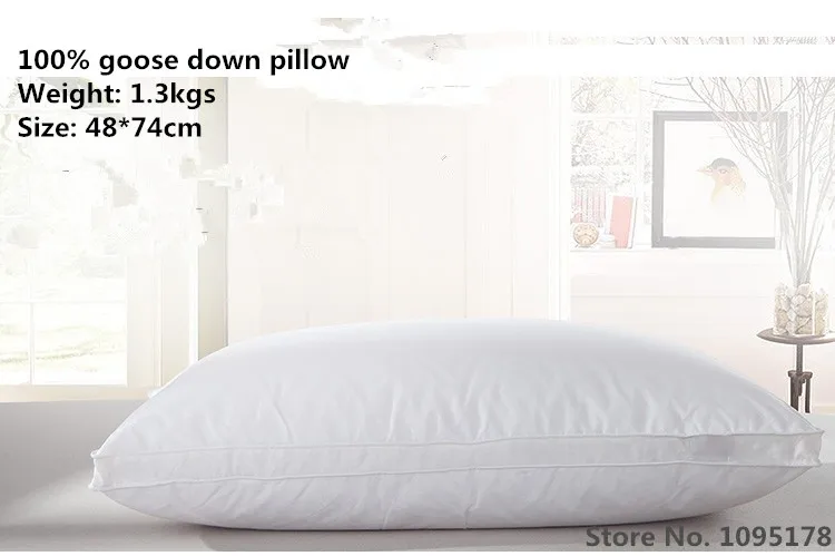 Домашняя текстильная спальная подушка гусиный пух Легкая белая Подушка нулевое давление подушка для Шей с запоминающим материалом здоровье 48*74 см хлопок подушка