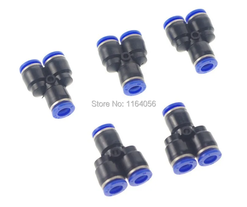 

50pcs/lot Pneumatic Push in Fitting Equal Y Connectors 8mm