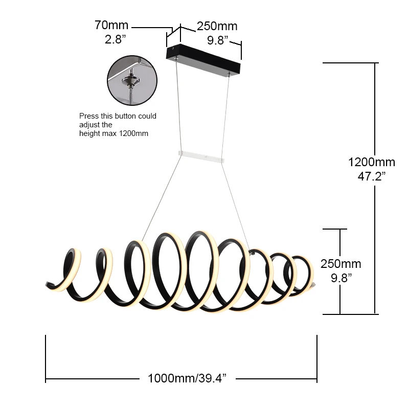 Postmodern Spiral Pendant Light