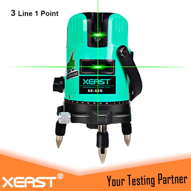 XEAST 3 line 1 point Green laser level 360 degree rotary cross laser line level,tilt mode Self
