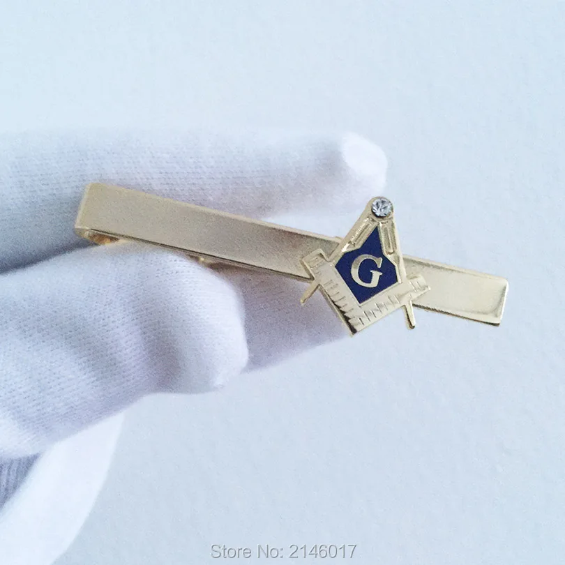 Freemason синий домик масонский каменный галстук Зажимы для галстука женский золотой