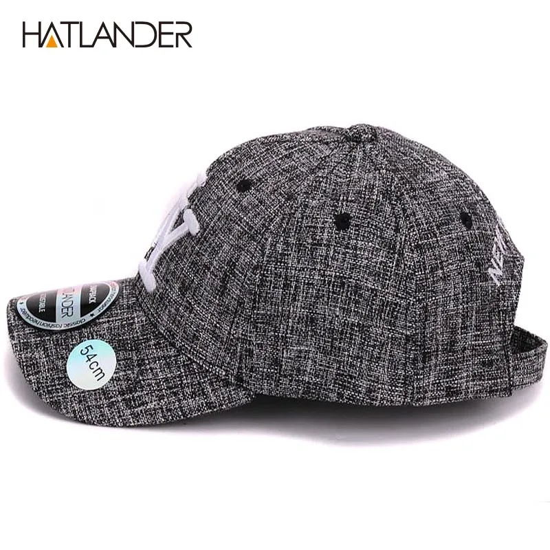 HATLANDER 2017 kids cotton linen baseball caps for boys girls outdoor sun hats NY letter adjustable casual children sports cap