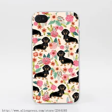 314R Dachshund And Flower Hard Transparent font b Case b font Cover for font b iPhone