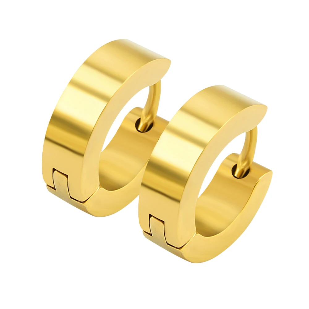 Hoop Earrings Gold Color Man Stainless Steel Huggies Small Hoop Earrings Gold Color Man Stainless Steel Huggies Small For Women Circle Black Men Fake Creoles Binco In From