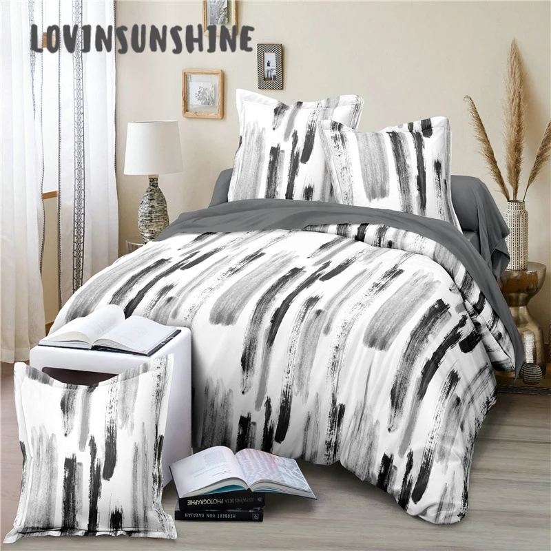 LOVINSUNSHINE queen размер постельных принадлежностей пододеяльник король один черный и белый одеяло AB#139