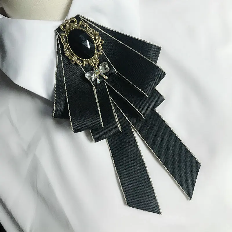 Британская женская рубашка лента Боло галстук-бабочка галстук-платок индивидуальный ручной работы мужской свадебный костюм вечерние галстук с кристаллами Стразы галстук-бабочка - Цвет: Rhinestone Bow Tie
