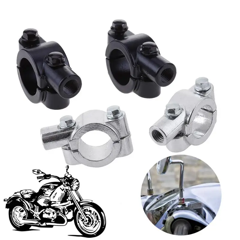 

2Pcs 25mm Motorcycle Handlebar Metal Rear View Mirror Mount Holders Bracket ATV Scooter Vehicles Thread White/Black Holder New