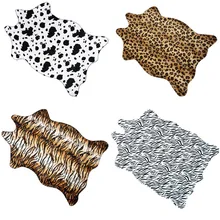 MUZZI роскошные прямоугольник овчины волосатые Зебра Корова Leopard Жираф Тигр ковер коровьей дома