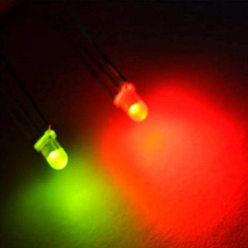 1000pcs 3mm Common Anode LED Diode Red And Green Diffused 20mA Round 3 mm Bicolor 3pin Light Emitting Lamp DIP | Электроника