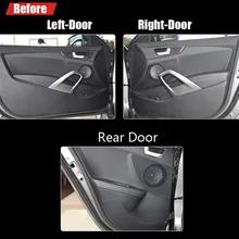 4 шт. ткань защита двери коврики анти-удар декоративные колодки для hyundai Veloster