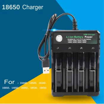 

Tinhofire USB 18650 4 Slots Intelligent Battery Charger For 10440 14500 16340 16650 14650 18350 18500 18650 Li-ion Battery