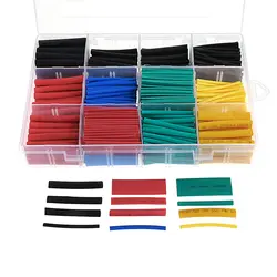 530 шт./лот термоусадочные трубки Sleeving изоляция для кабеля провода 5 цветов 8 Размеры случае Новый 2017