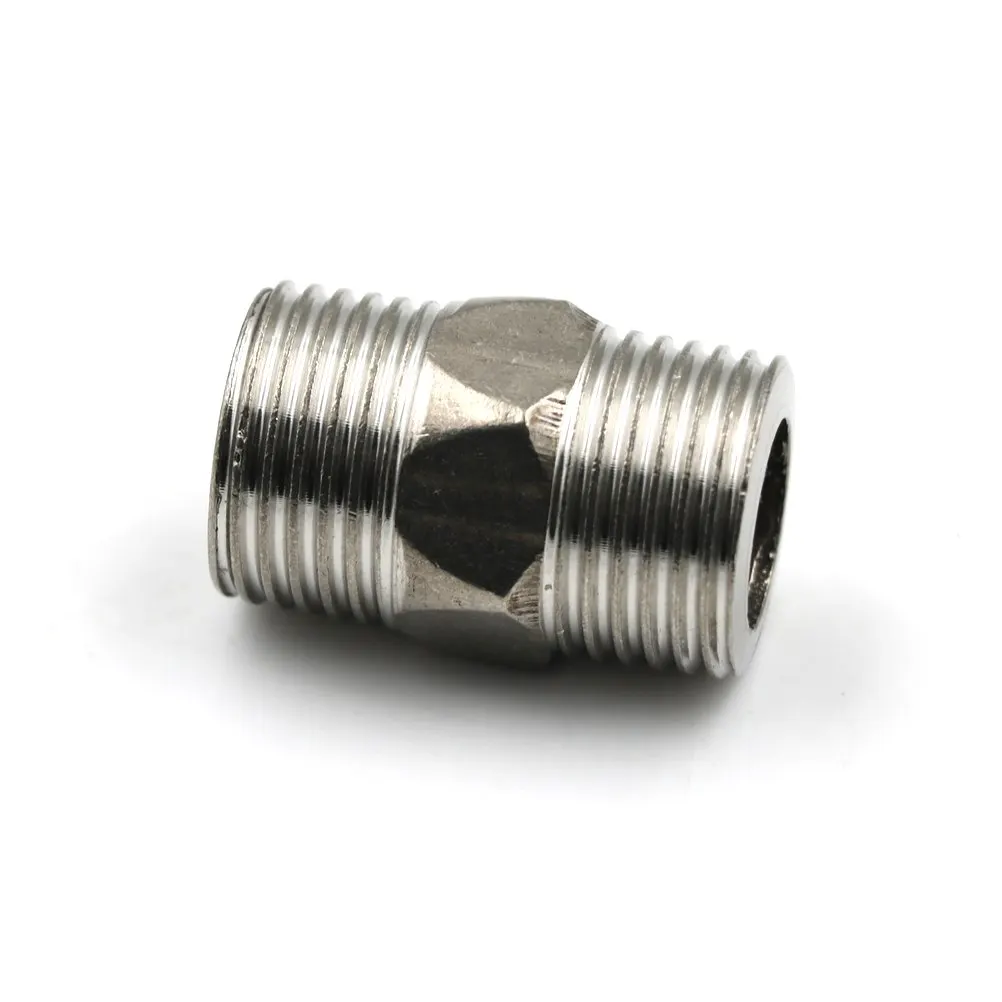 

1pc 40mm Stainless Steel 304 Threaded Pipe Fitting 1/2" Male x 1/2" Male Hex Nipple NPT Hot