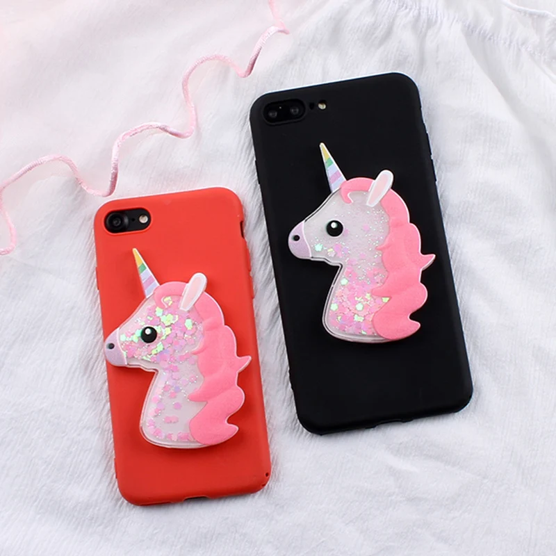 Bling Cute Horse Case for Samsung Galaxy J1 mini Ace J2 Prime J3 J5 J7 Dynamic Glitter Liquid Horse Soft TPU Cover