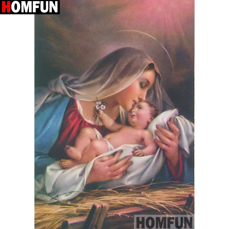 HOMFUN Full Square/Round Drill 5D DIY Diamond Painting &quotBeauty child&quot 3D Embroidery Cross Stitch Home Decor A17597 | Дом и сад