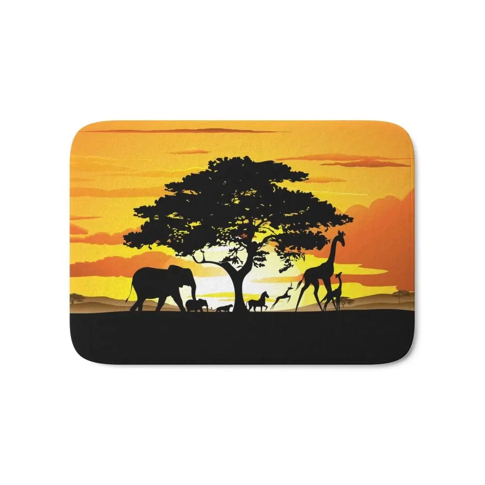 

Wild Animals On African Savanna Sunset Bath Floor Home Welcome Mat Kitchen Indoor Outdoor Front Entrance Rug