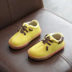 Обувь для мальчиков и девочек, весна-осень, из искусственной кожи, Детские лоферы, Мокасины, однотонные, Нескользящие, детская обувь для