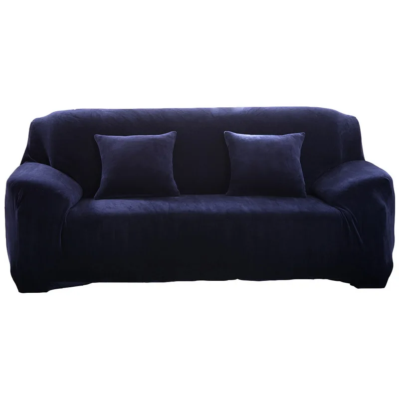 

Urijk 1/2/3/4 Seater Sofa Cover Plush Modern Elastic Solid Couch Slipcover Chair Furniture Protector Living Room 7 Colors