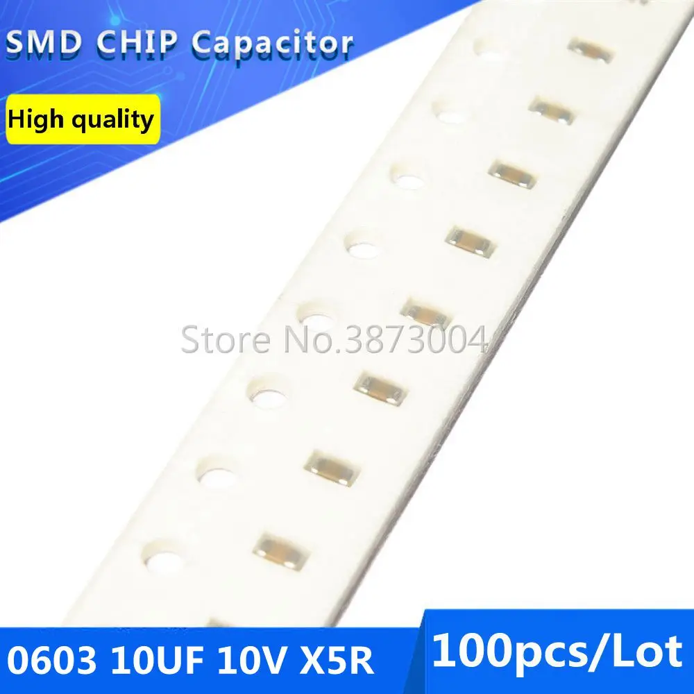 

100pcs 0603 10UF 10V X5R 10% SMD Chip Capacitor