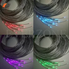 Мерцающий эффект RGBW водонепроницаемый светильник 2 мм PMMA конец оптическое волокно, излучение кабельных огней 85 шт. Смешанная Длина с RF контроллером