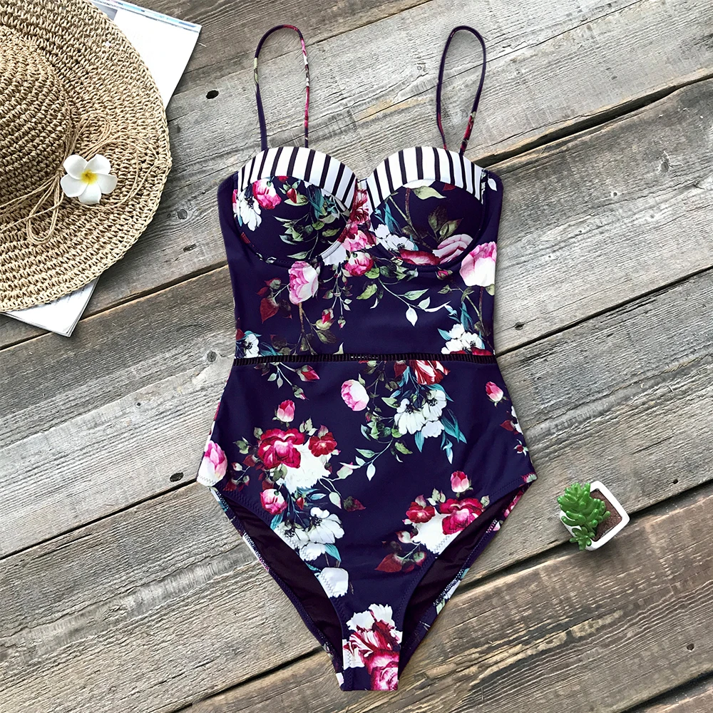 FREE SHIPPING Floral Printing One-piece Swimsuit JKP3159 - Allkpop Shop