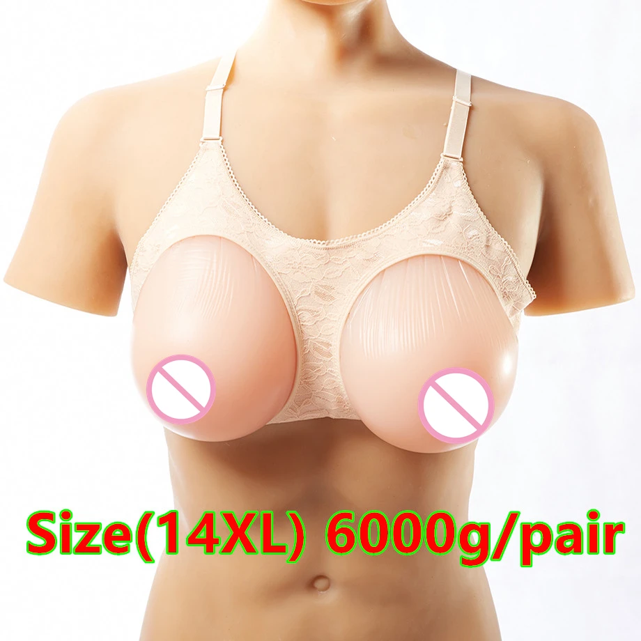 

Huge Breast Form 6000g/pair Artificial Breast Boobs False Silicone Breast Prosthesis For Crossdresser Drag Queen Shemale