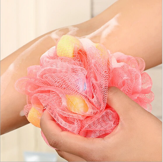 2Pcs/Lot Candy Color Body Wash Bath Ball Large Bath Sponge Bath Flower