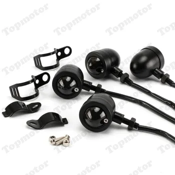 

4pcs Bullet Motorcycle Turn Signal Indicator Light w/ Bracket Amber Smoke For Harley Honda Yamaha Suzuki Chopper Bobber Dyna