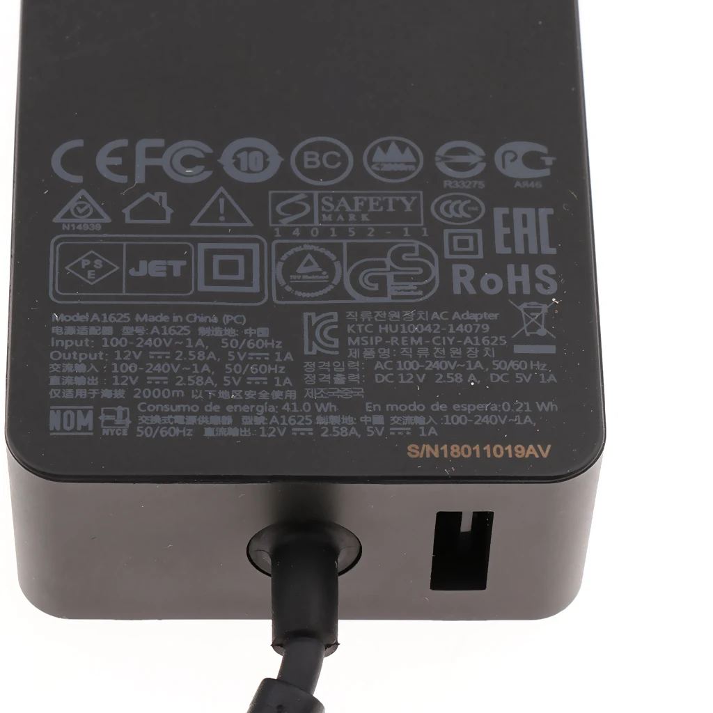 1 шт. ЕС вилка адаптер питания зарядное устройство для планшета 12V-2.58A/5V-1A для microsoft Surface Por3/Por4/зарядное устройство для ноутбука 36 Вт