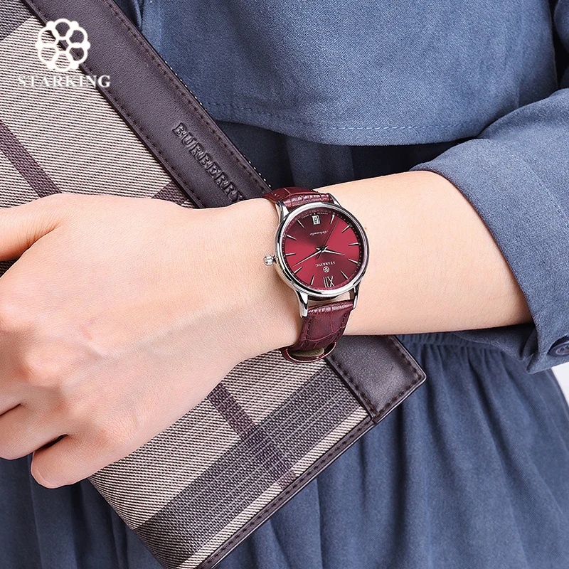 Cena STARKING zegarki moda damska zegarek ze stali nierdzewnej automatyczne mechaniczne zegarki eleganckie kobiece złote panie zegarek