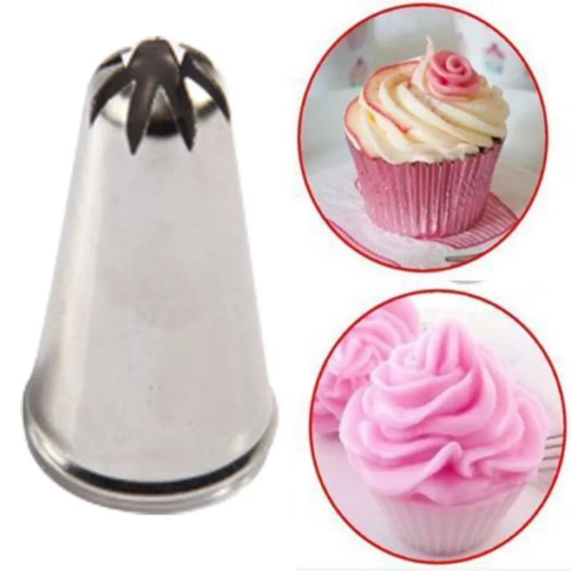 

1PC Drop Rose Flower Cup Ice Cream Piping Tip Nozzle Cake Decorating Pastry Tool