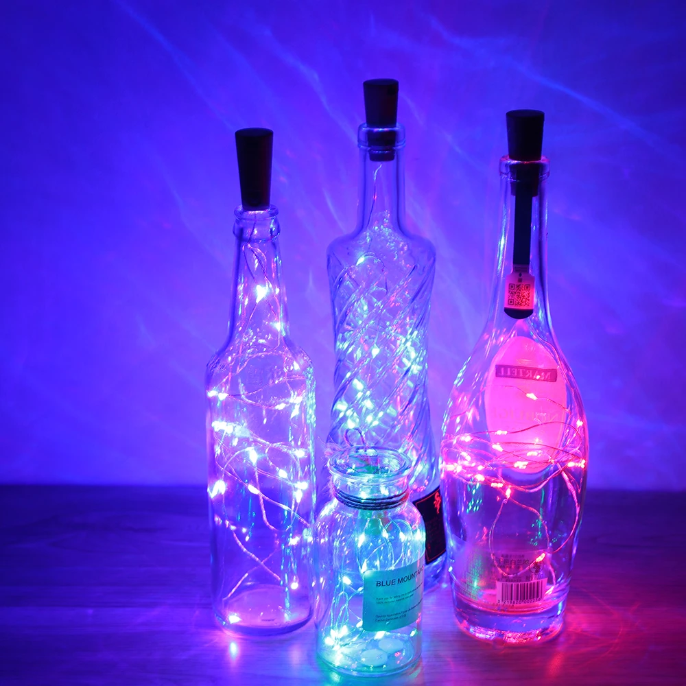

1M/2M Wine Stopper Wine Bottle Cork Lights Copper Wire LED String Lights For Wedding Festival Party Decor Cork Wine Stopper Lamp