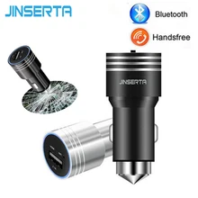 Jinserta 2017 громкой связи Беспроводной Bluetooth fm-передатчик Автомобильный MP3-плеер зарядка через USB комплект с Аварийные молотки стайлинга автомобилей