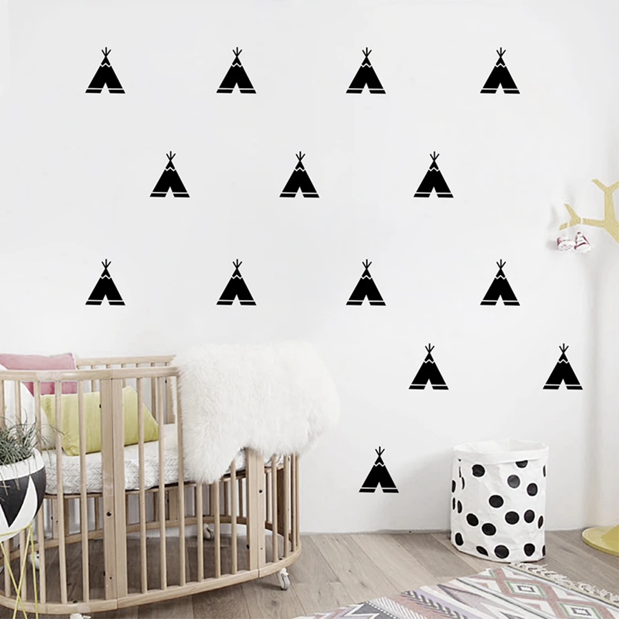 Little Teepee Wall Stickers Nordic Style Vinyl Wall Decals, Removable