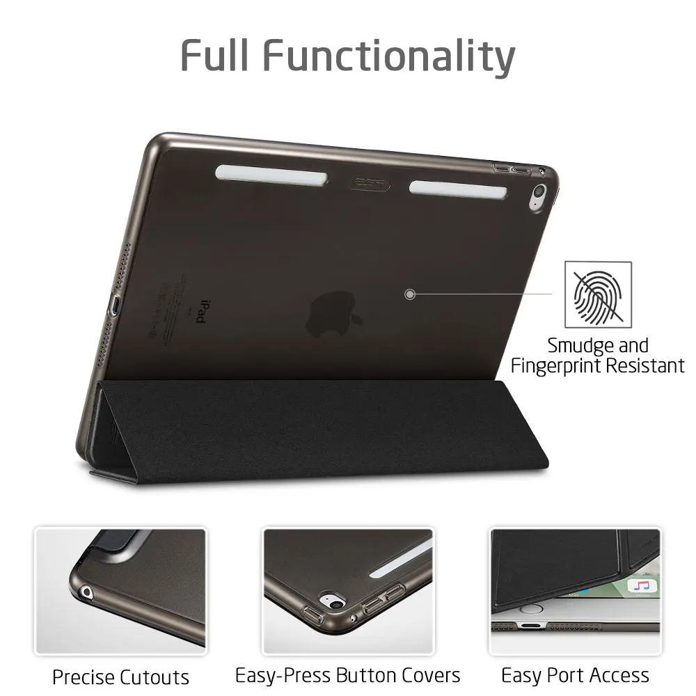 Чехол для iPad mini 4, ESR из искусственной кожи, полупрозрачная задняя крышка, гибридный [мягкий уголок] [ультра тонкий] Цветной смарт-чехол для iPad mini 4
